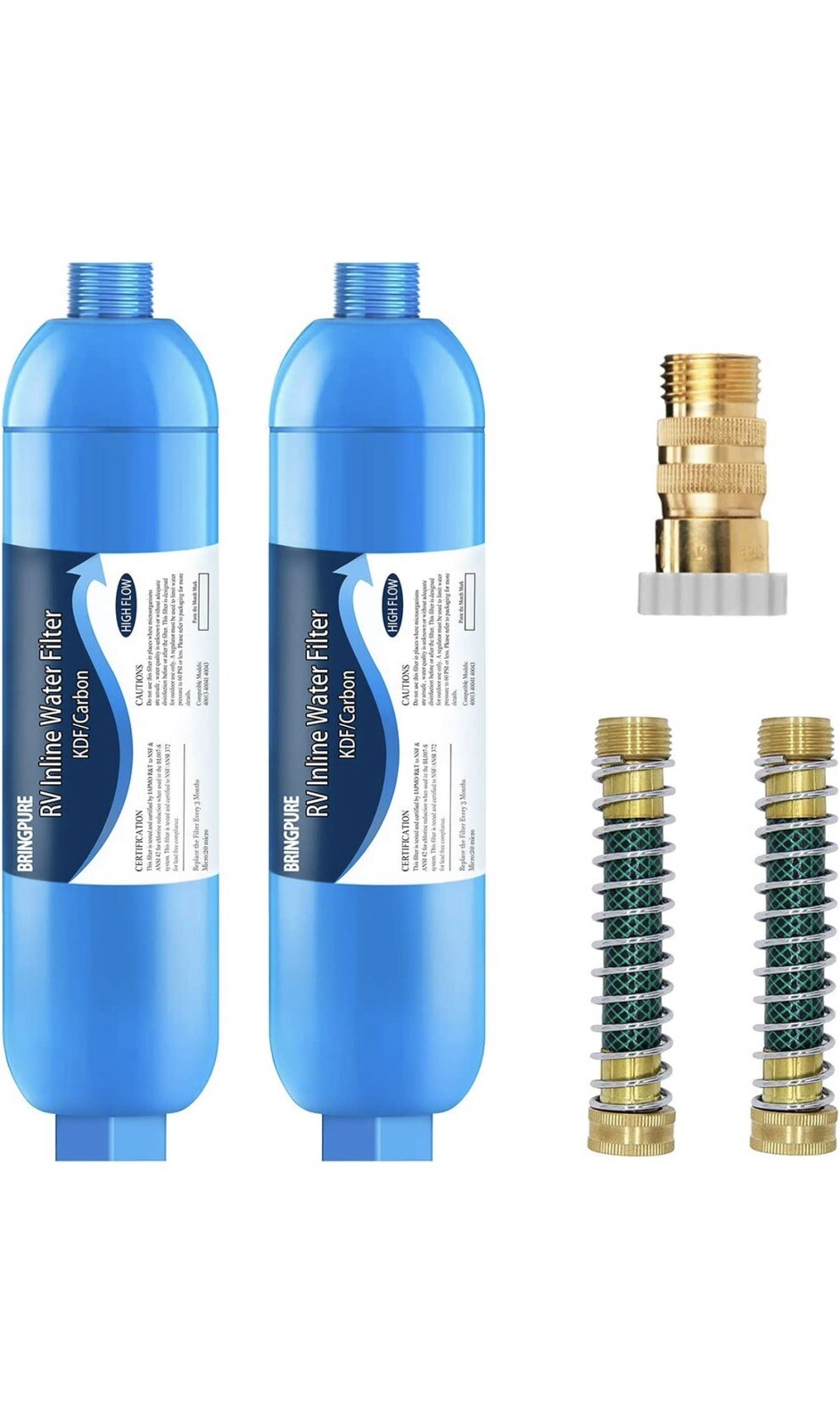 RV inline water filter with Flexible Hose Protector,Dedicated for RVs and Marine gallery