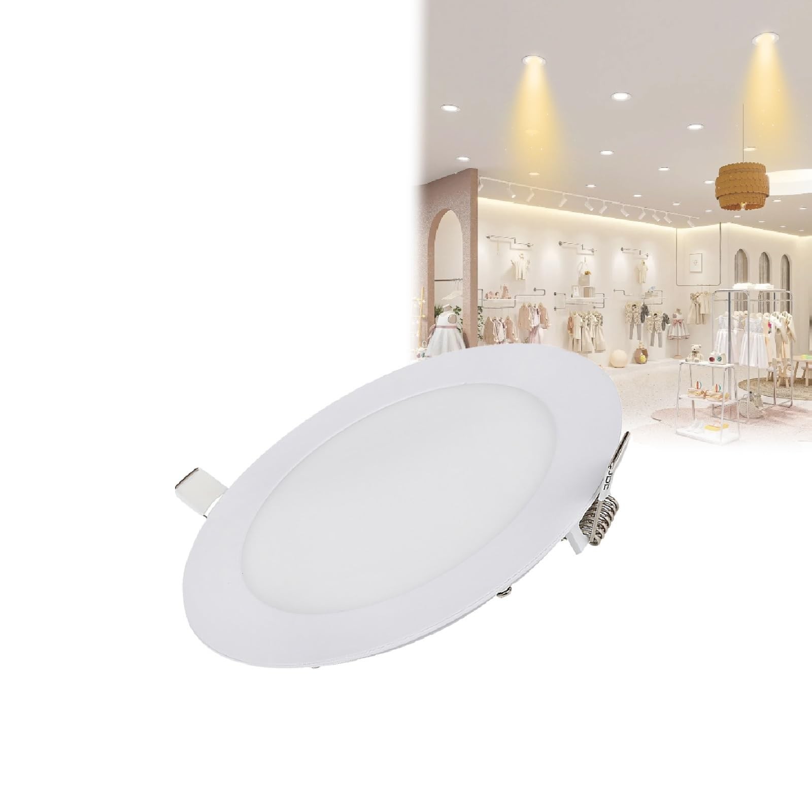 Recessed Ceiling Light 9 Inch 18W 1080LM, Ultra-Thin Canless Wafer Downlight ... gallery
