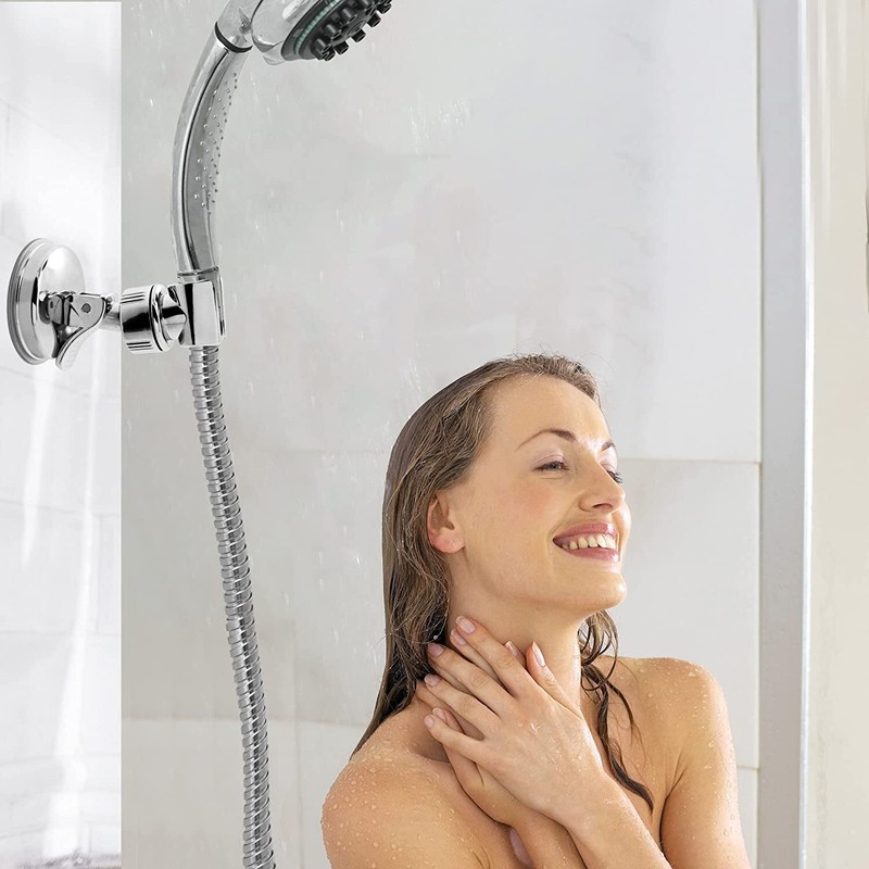 Adjustable Shower Head Holder Suction Cup Handheld Wall Mount Bathroom Bracket 1 gallery