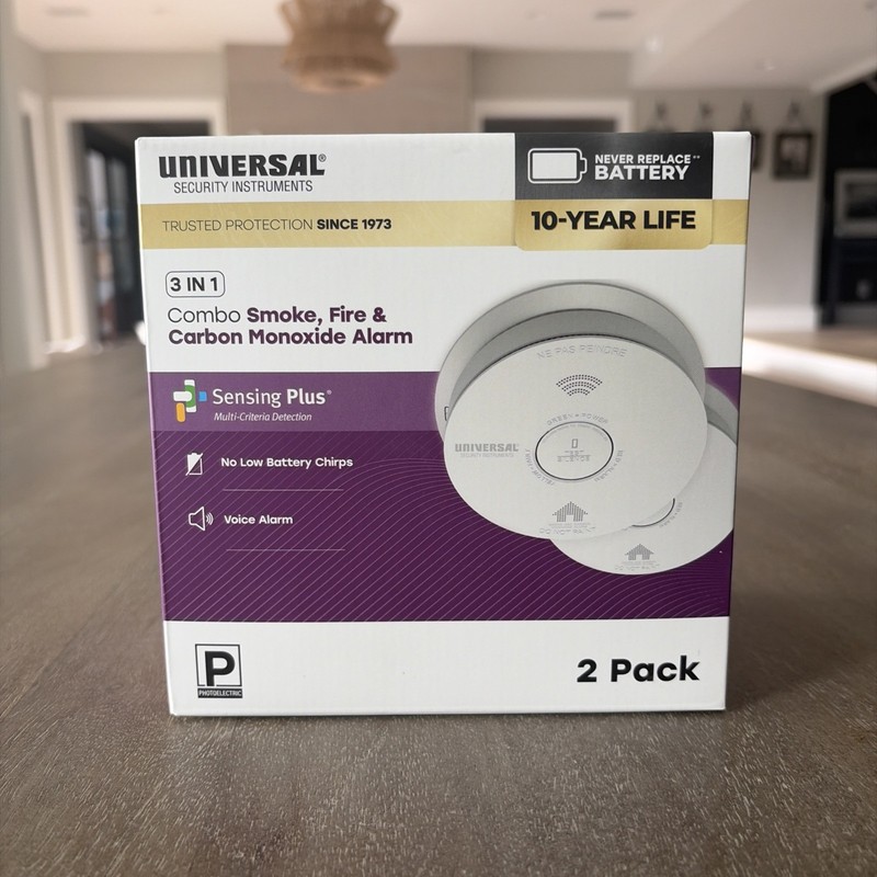 2 pack UNIVERSAL Combination Smoke & Carbon Monoxide Detector With Voice Alarm gallery
