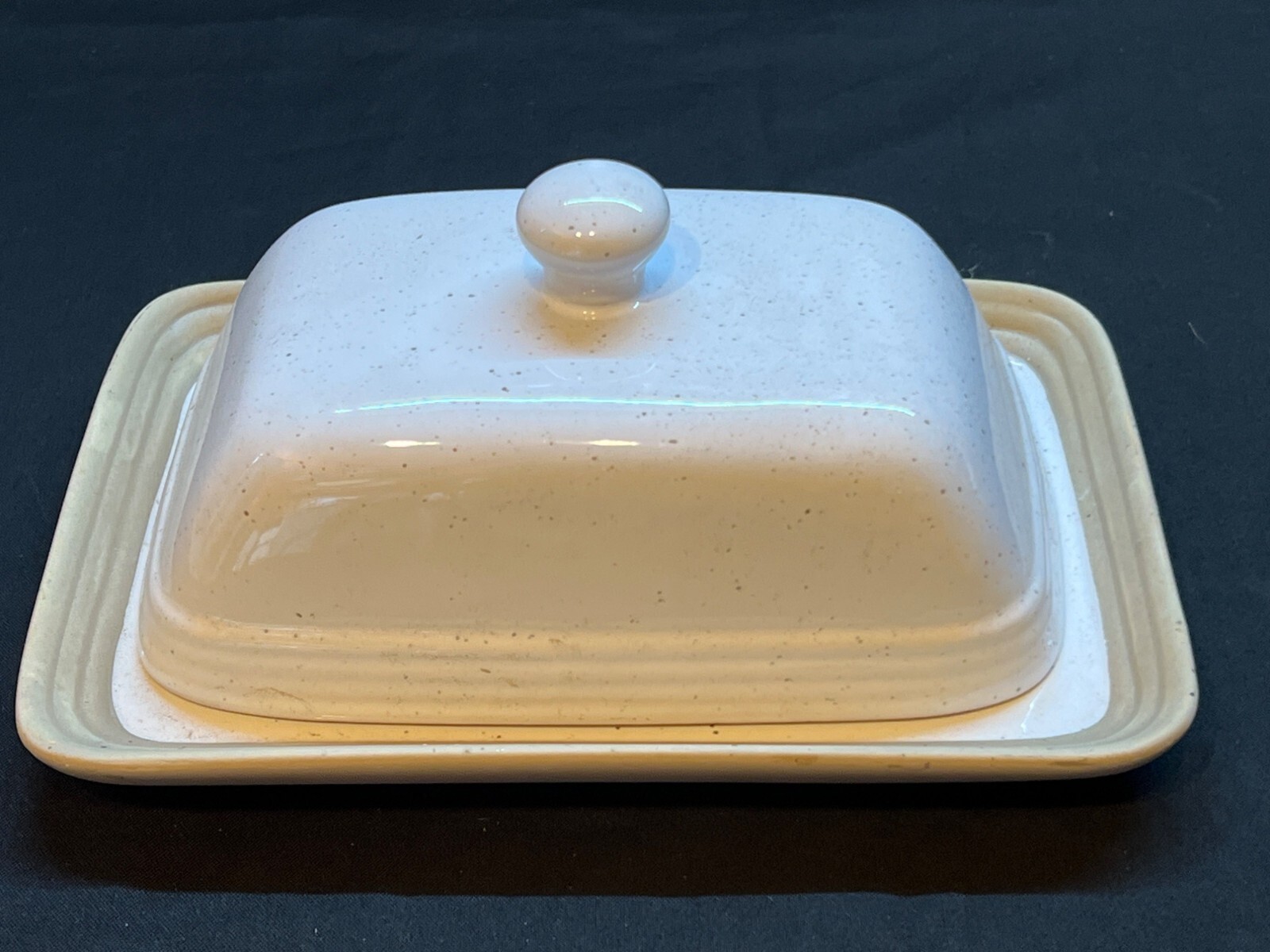 Ceramic Butter Dish With Lid Speckled Design Rectangular Hand Wash Only gallery