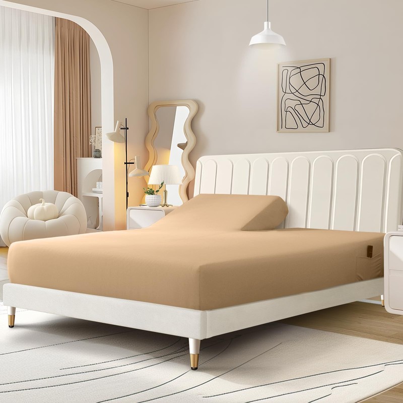 Split Top King Fitted Only for Adjustable Beds, Soft Microfiber Split Head Fl... gallery
