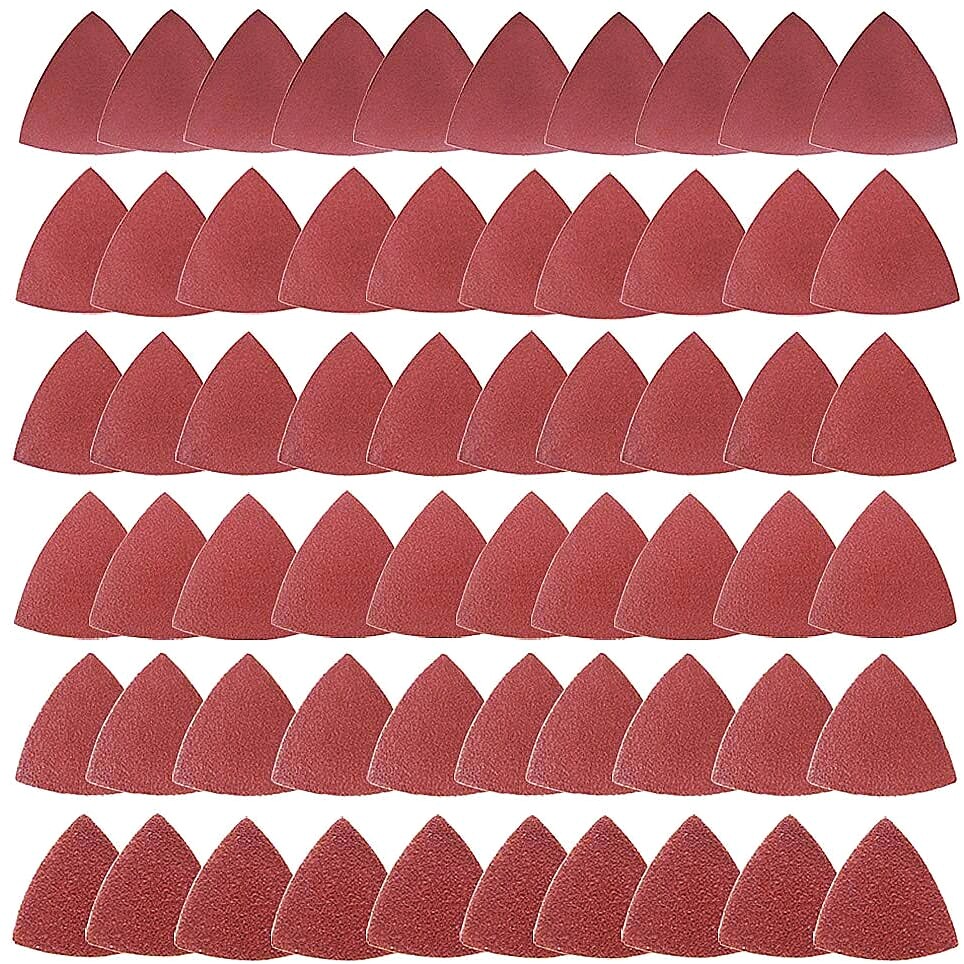 60PCS Triangle Sanding Pads for Oscillating Multi-Tool Hook Loop Sandpaper Discs gallery