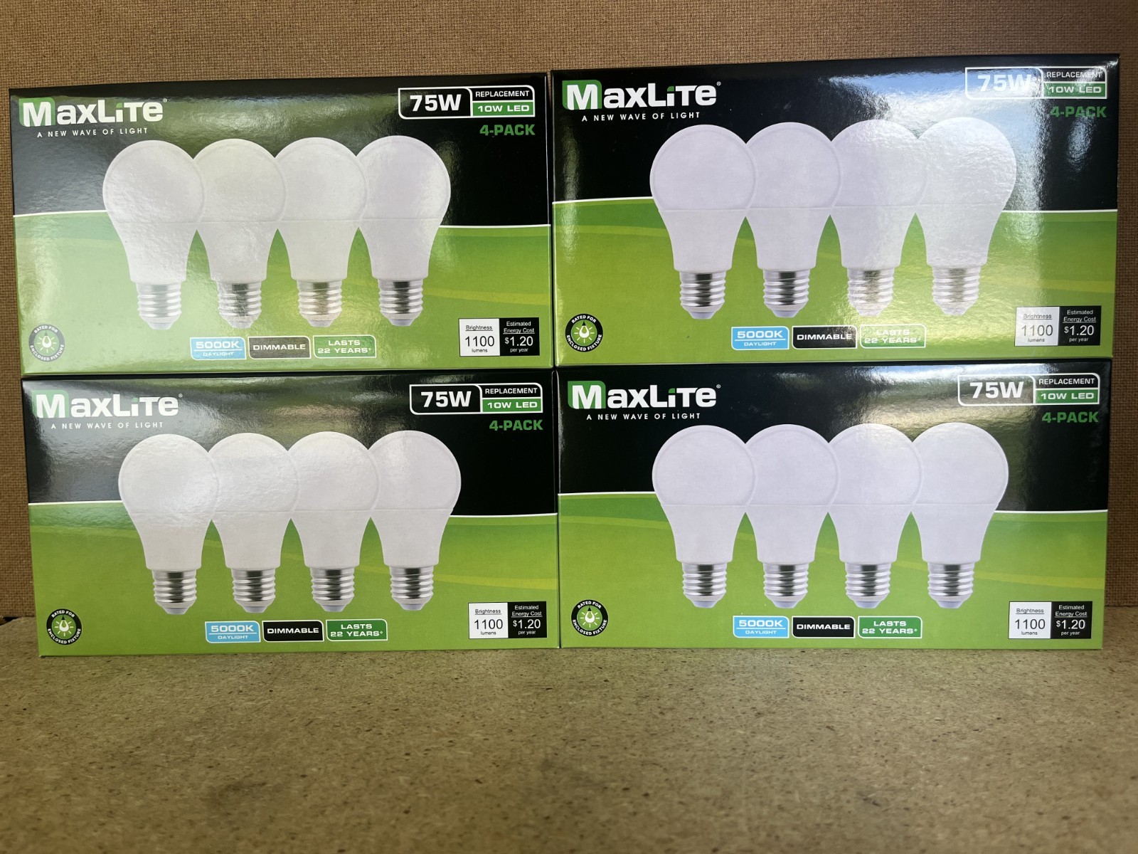 16 Pack Maxlite 10W LED Bulb = 75 watt replace A19 Daylight 5000K LED Light 75w gallery