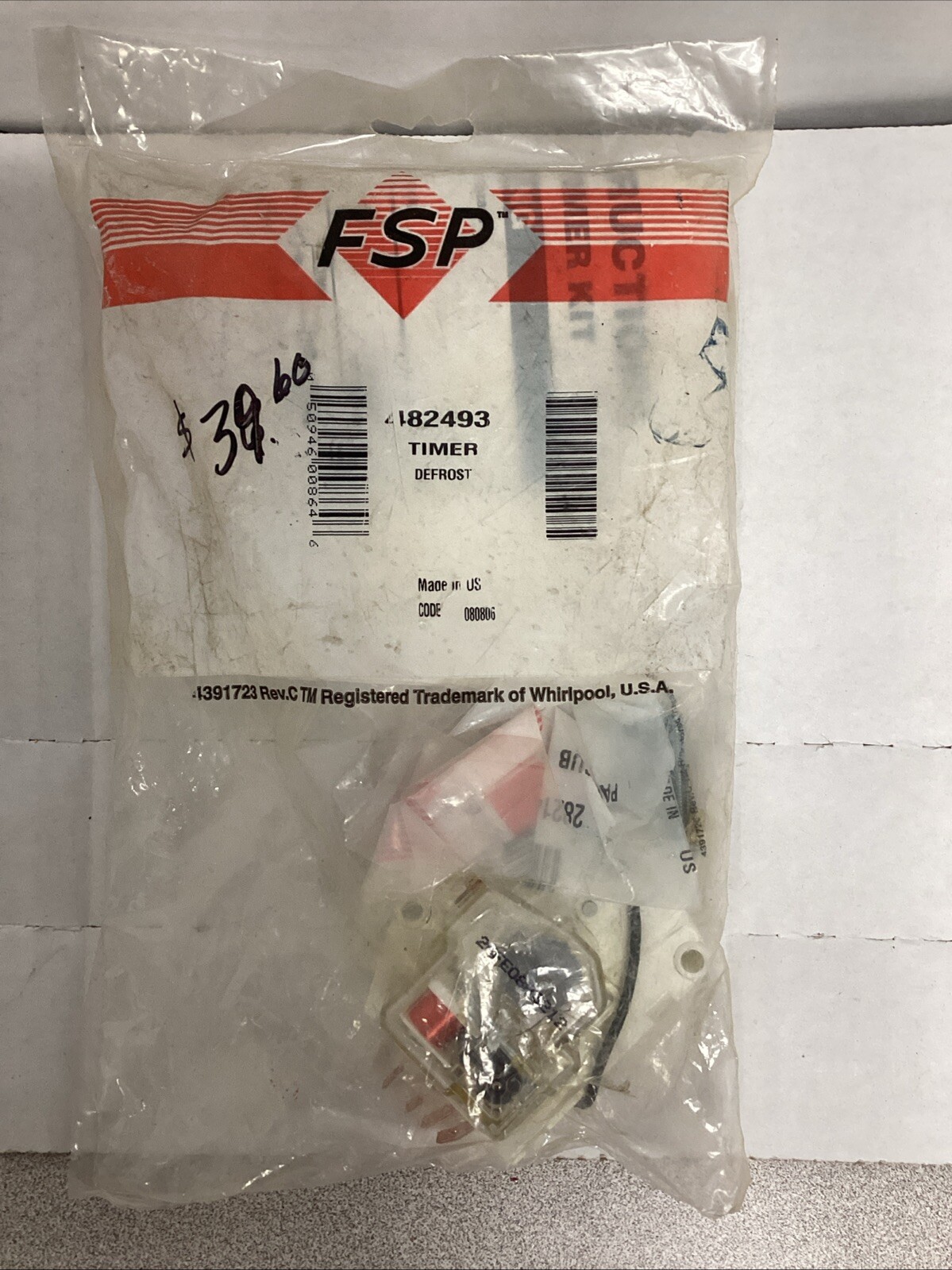 Whirlpool W10822278 Refrigerator Defrost Timer gallery