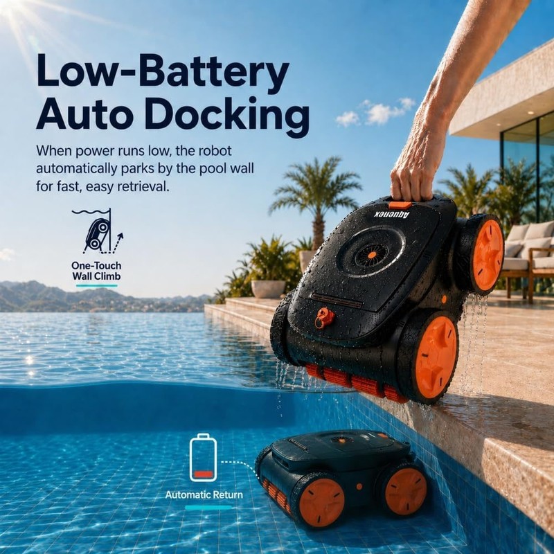Cordless Robotic Pool Cleaner, APP&Remote Control Wall Climbing Waterline Floor gallery