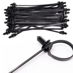 Push Mount Zip Ties, 8 inch Cable Tie Black 8.3×0.2inch (100Pcs),