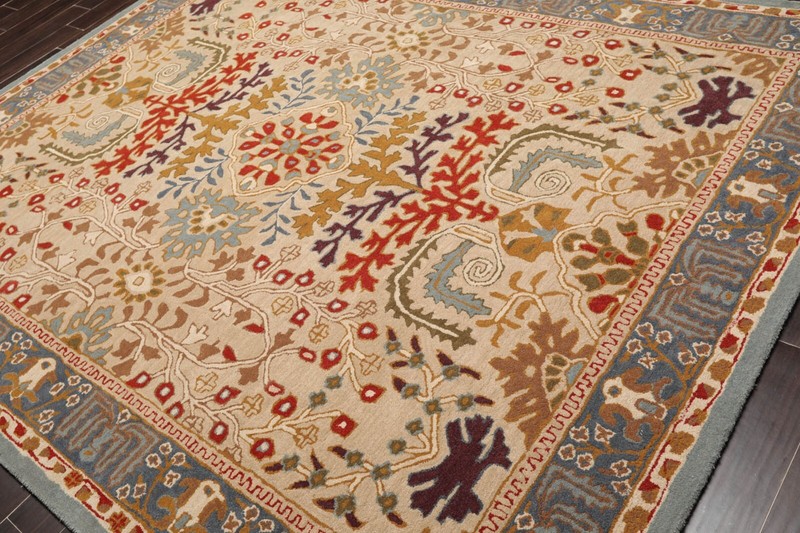 Multi Sizes Handmade 100% Wool Arts & Craft Transitional Oriental Area Rug Beige gallery
