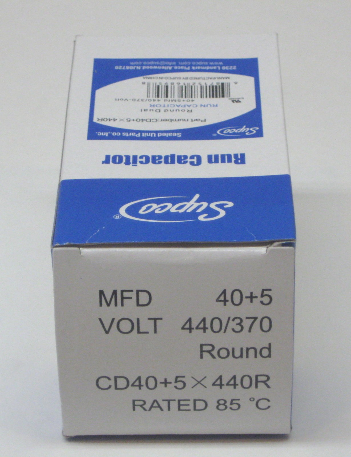 Air Conditioning HVAC Round Dual Motor Run Capacitor 40 + 5 MFD 440 Volt gallery