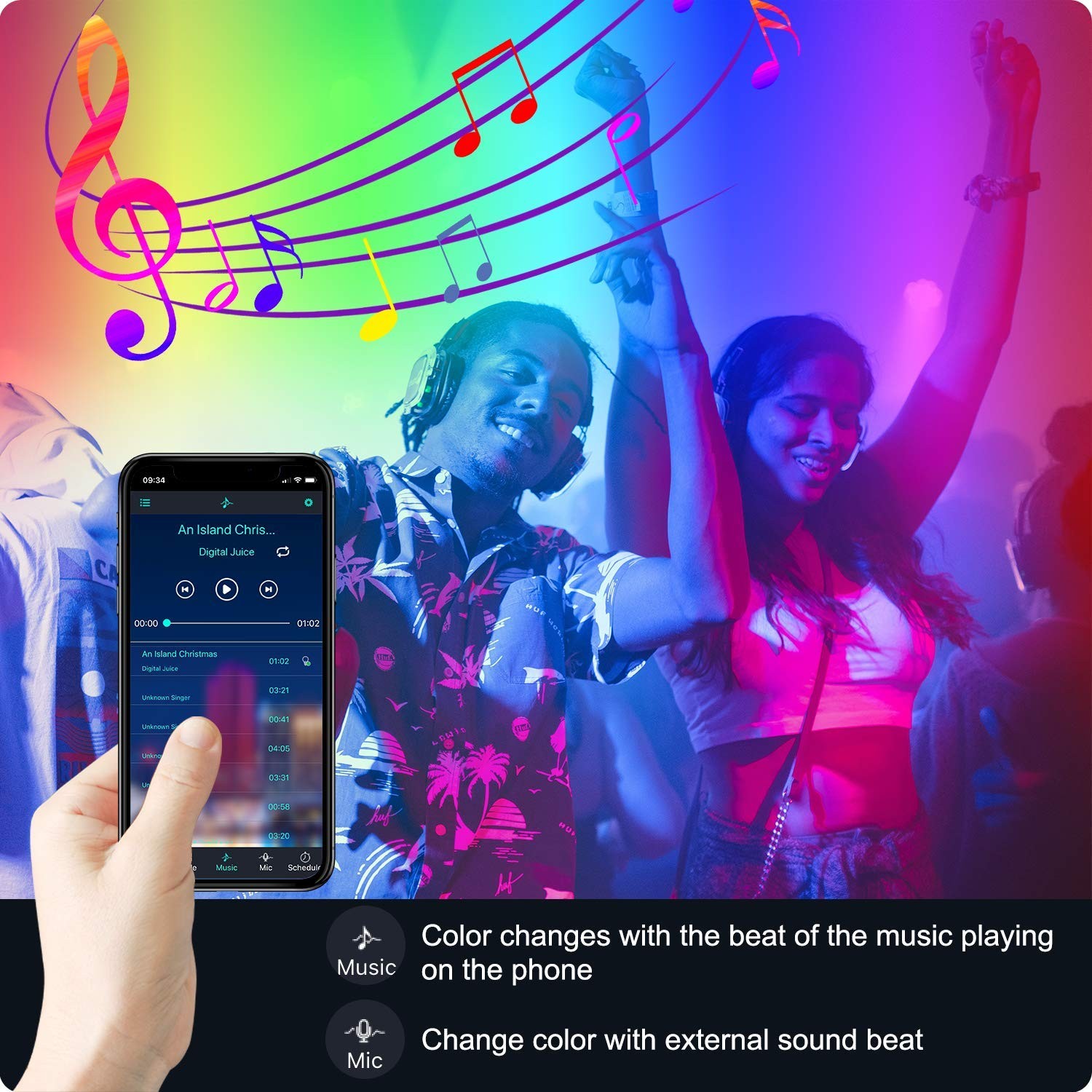 82Ft/25m LED Strip Lights, Music Sync Color Changing RGB LED Strip Built-in M... gallery