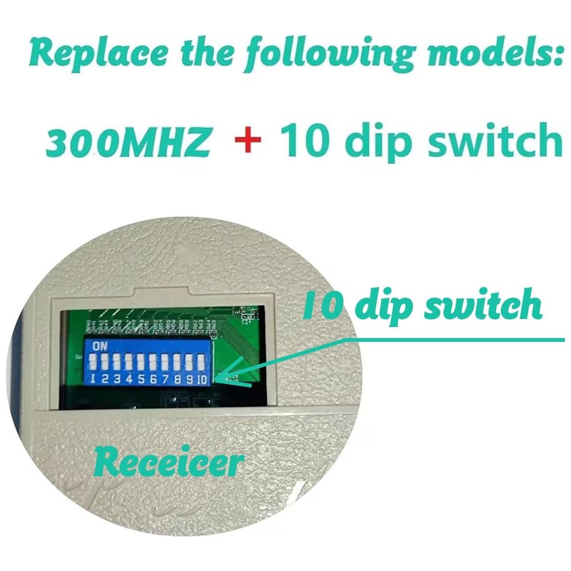 Multi-Code 3089 308911 Gate Garage Door Opener 300MHz 10 DIP Code Remote Control gallery