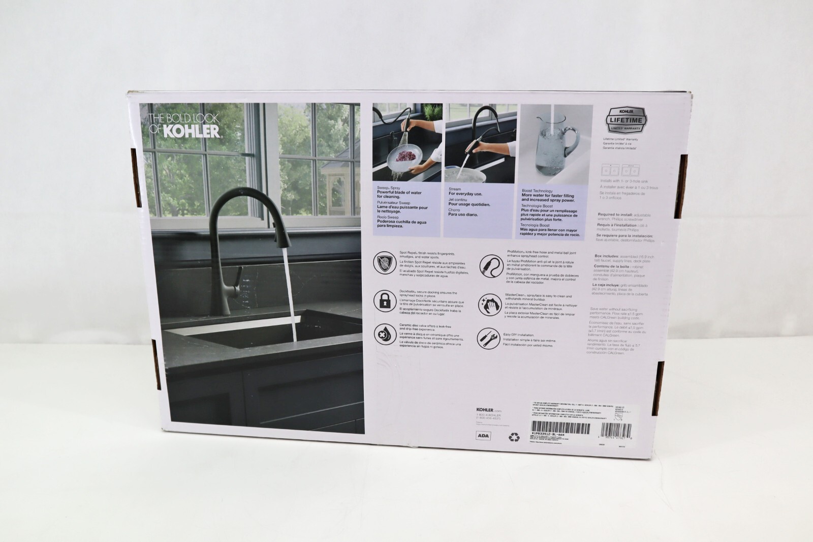 Kohler Guild K-R33912-BL Pull-Down Kitchen Sink Faucet 3-function Matte Black gallery