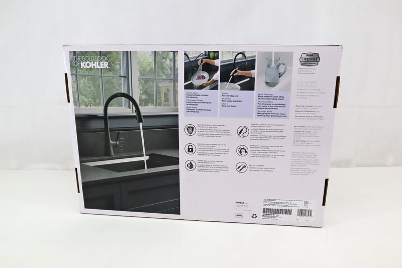 Kohler Guild K-R33912-BL Pull-Down Kitchen Sink Faucet 3-function Matte Black gallery