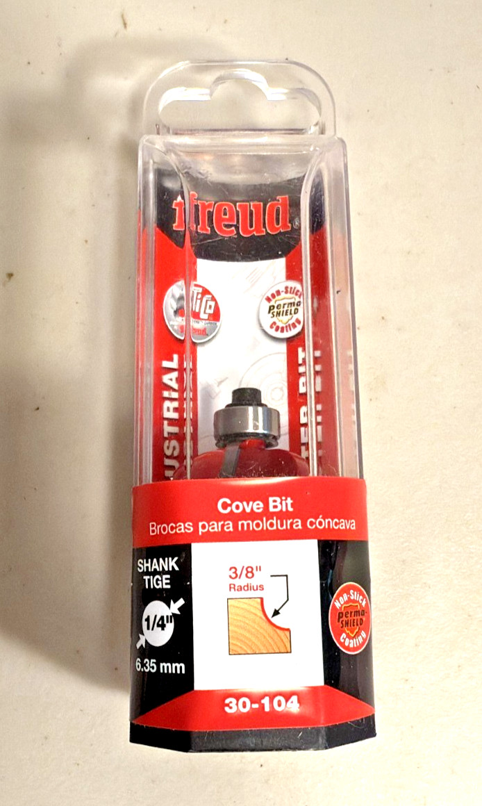 Freud 30-104: 3/8 inch Radius Cove Router Bit 1/4 Inch Shank edge concave gallery