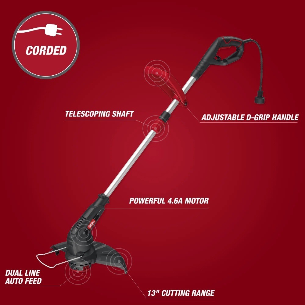 4.6 Amp 13 Inch Electric Corded String Trimmer Grass Cutter Weed Wacker Edger gallery