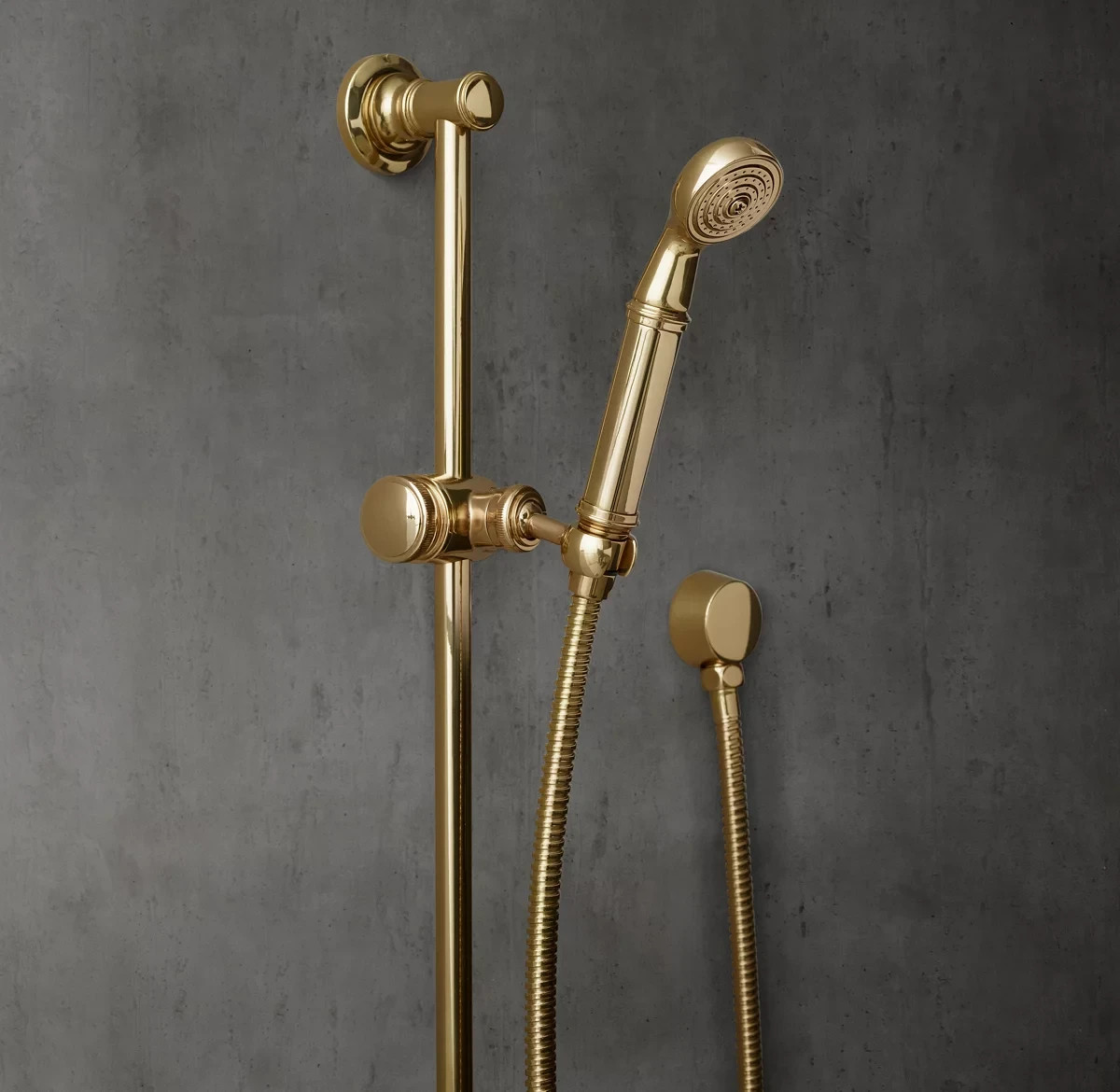 RESTORATION HARDWARE Lugarno Wall-Mount Handheld Shower Lacquere Burnished Brass gallery