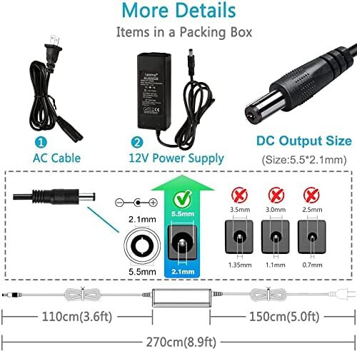 (3) Power Supply, Transformers,LED Adapter, 12V 5A 60 Watt Max AC 100-240V to DC gallery