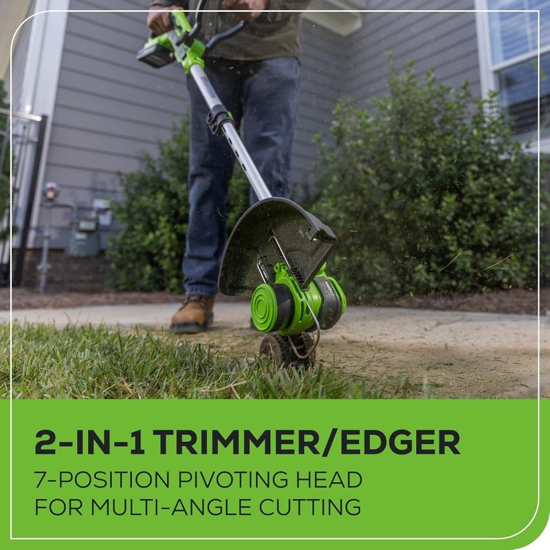 Ultra-Light 6 lbs 24V String Trimmer & Edger - Battery Included, Instant Start gallery