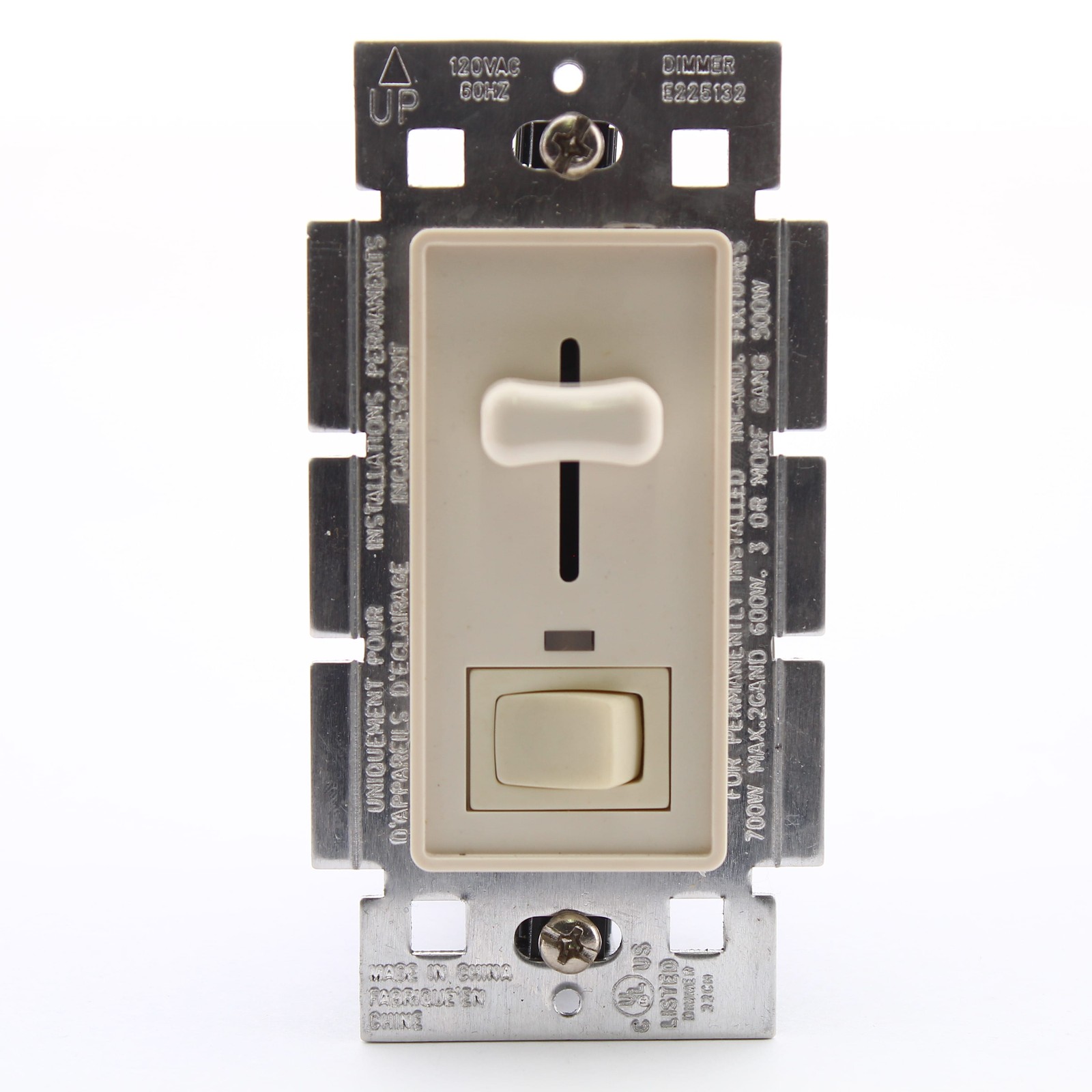 Cheetah Light Almond 700W Slide Dimmer Light Switch w/ Preset & LED 6120-LA gallery