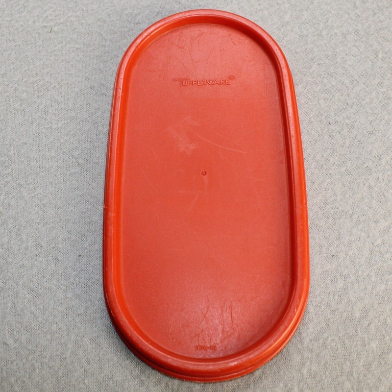 Tupperware Modular Mate Oval 5 Container Red Lid 12.25 Cup Good Vintage Storage gallery