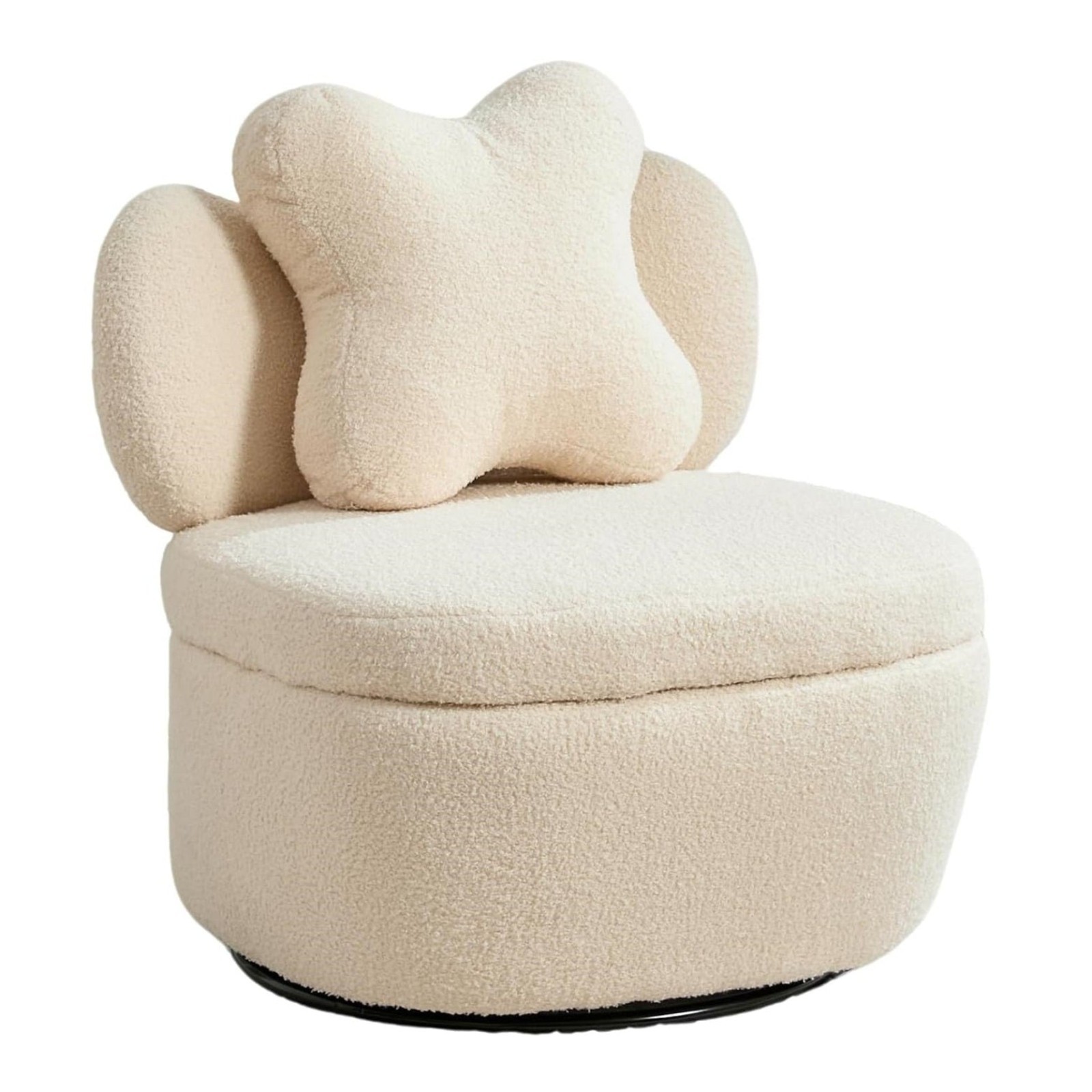 360° Swivel Armchair with Storage, Teddy Velvet Accent Chair, Camel gallery