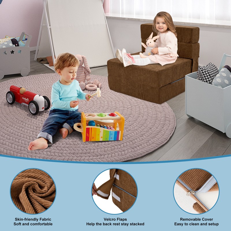 NAIZEA Folding Sofa Bed Convertible Sleeper Chair Toddler Washable Floor Mat gallery