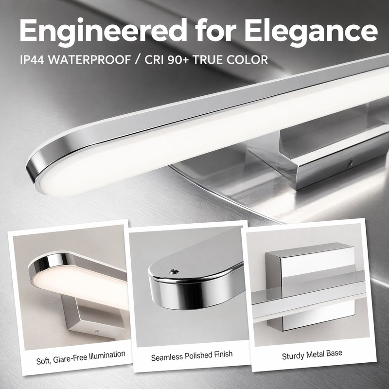 24'' Vanity Light LED Bar Modern Bathroom Over Mirror Wall Sconce Chrome Fixture gallery