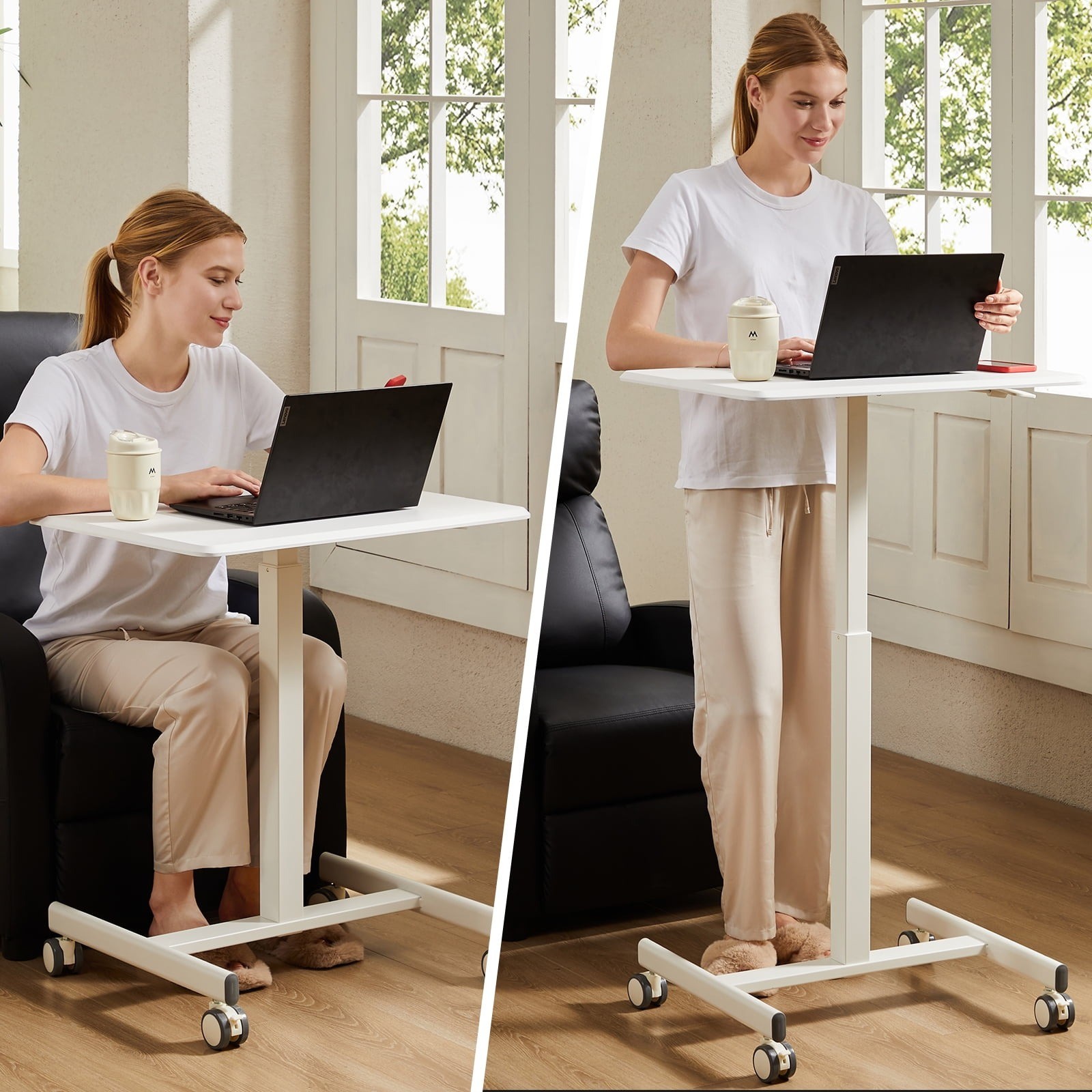 CONCETTA Mobile Standing Desk Rolling Laptop Cart Adjustable Height FREESHIP gallery