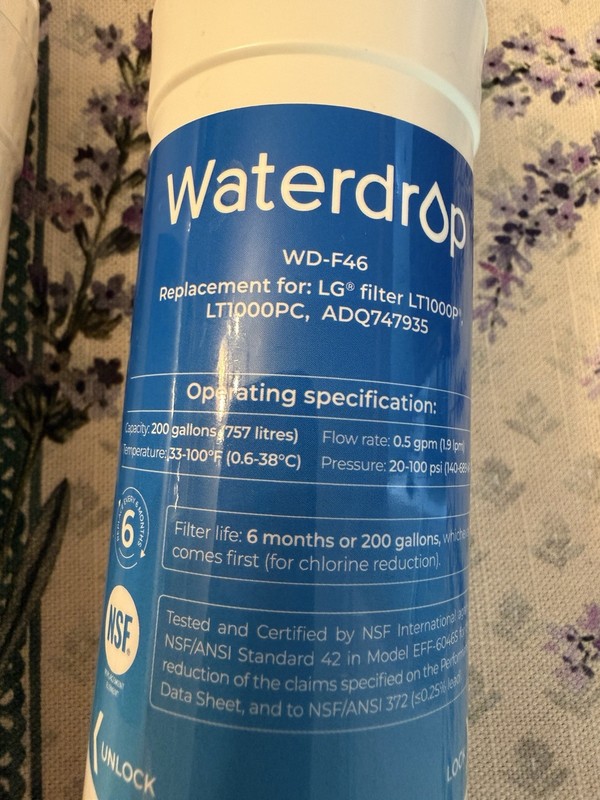 NEW 3 pack Waterdrop Replacement Filter For LG (Model: WD-F46) gallery