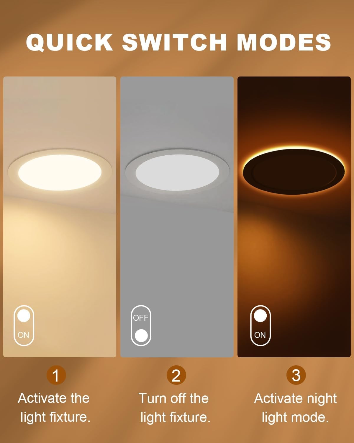 12Pack ETL FCC Liste 4-6 Inch 6CCT LED Recessed Slim Pot Light with Night Light gallery