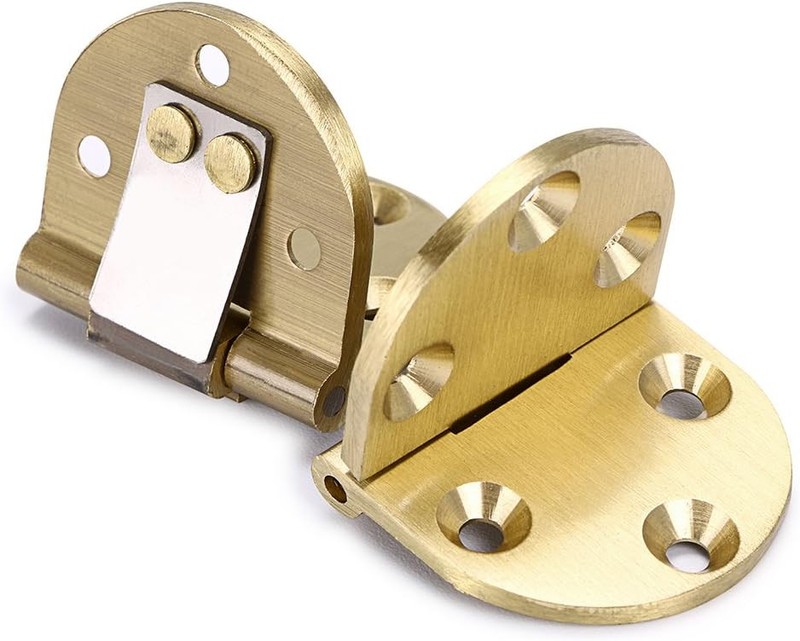 2 Pack 90 Degree Flip Top Hinges Solid Brass For Folding Tables 55Lb Capacity gallery
