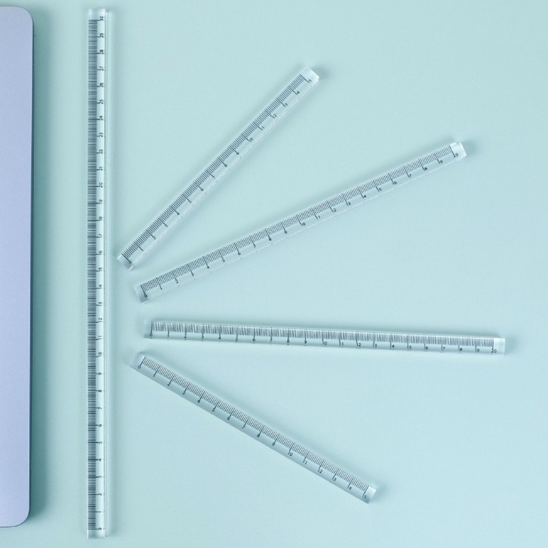 Transparent Acrylic Ruler Measuring Range 0-12 Inches Portable Mathematics Ruler gallery