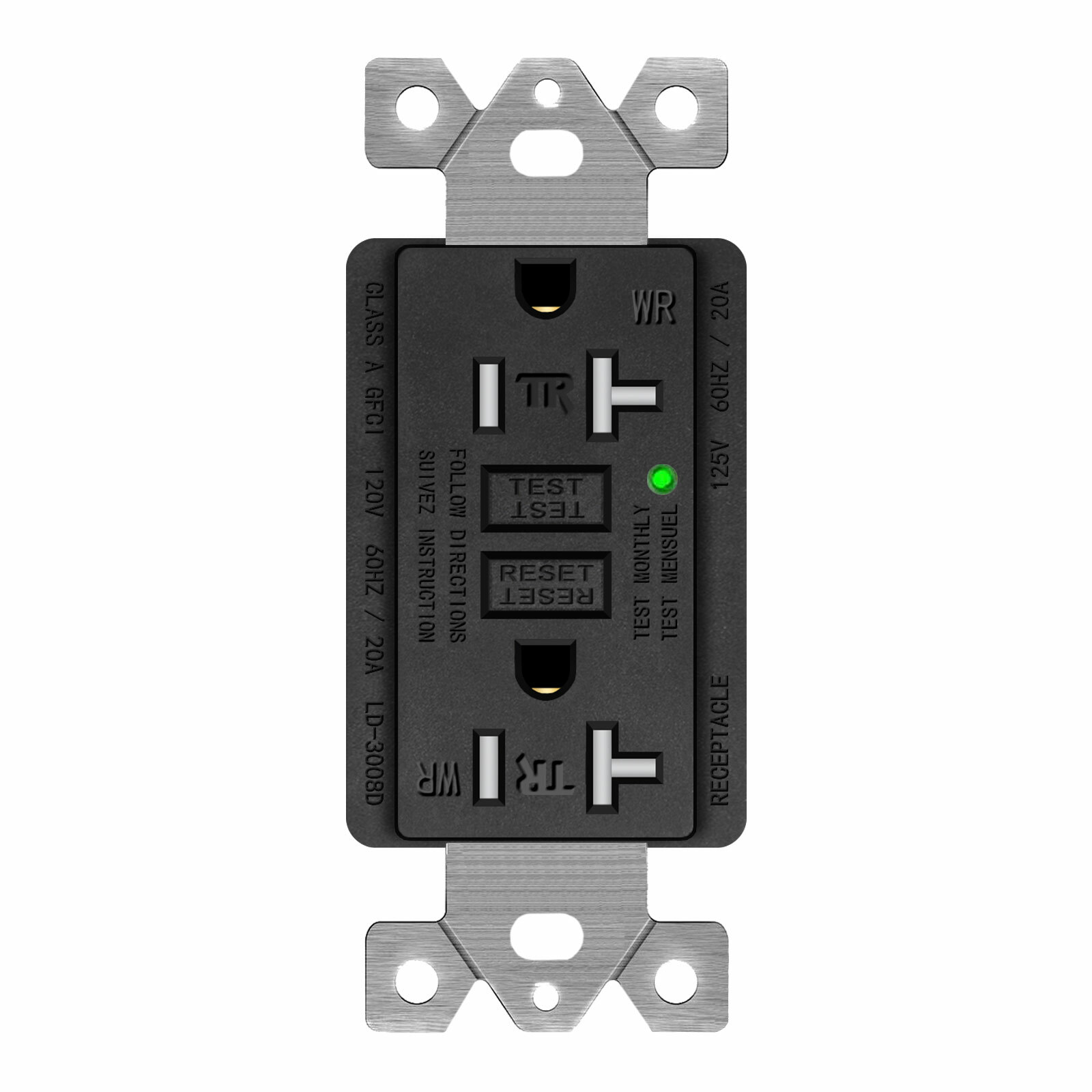 GFCI Outlet 20 AMP AC Receptacles Tamper Resistant LED Indicator Indoor Outdoor gallery
