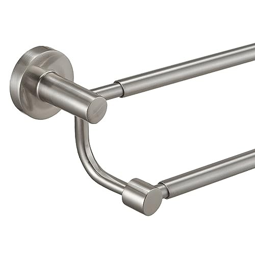 Adjustable 16-26 Inches Double Bath Towel Bar for Bathroom Brushed Nickel gallery