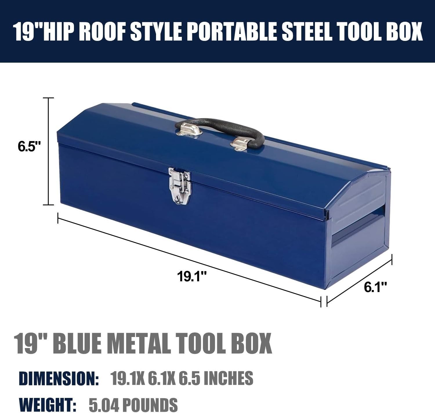 NEW Portable 19" Metal Tool Box Storage Tray Bin Workshop Tool Parts Organizer gallery