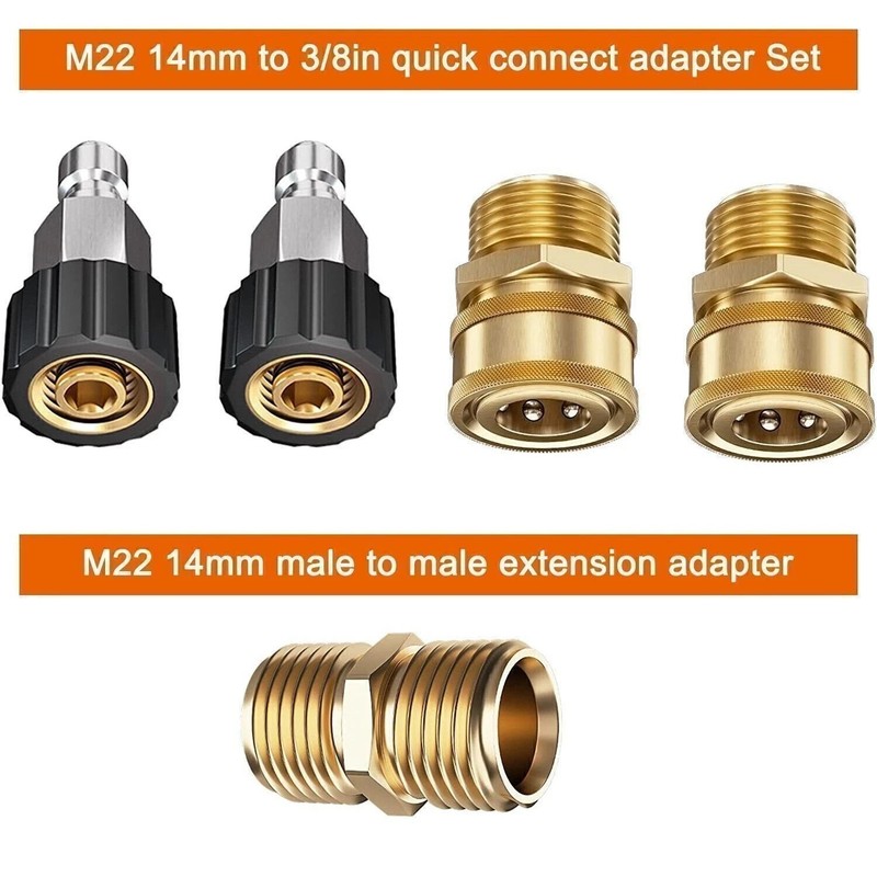 25FT 5800PSI Replacement High Pressure Power Washer Hose M22 3/8" Quick Connect gallery