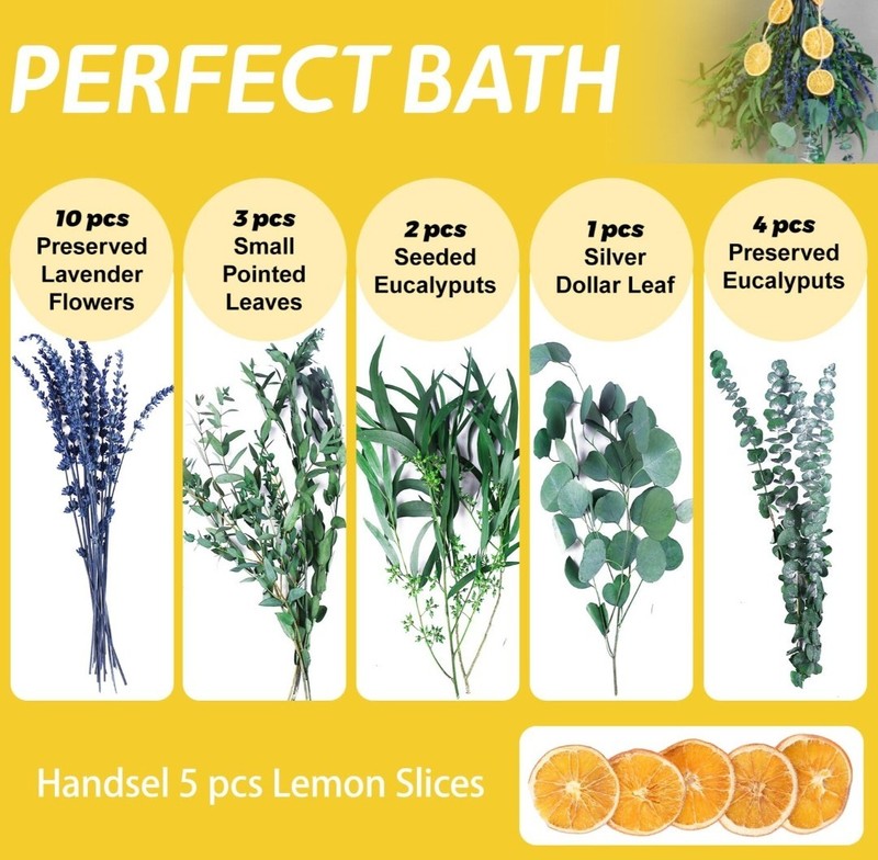 5 Mix Dried Eucalyptus & Lavender Shower Bundle 15–17" Natural Decor gallery