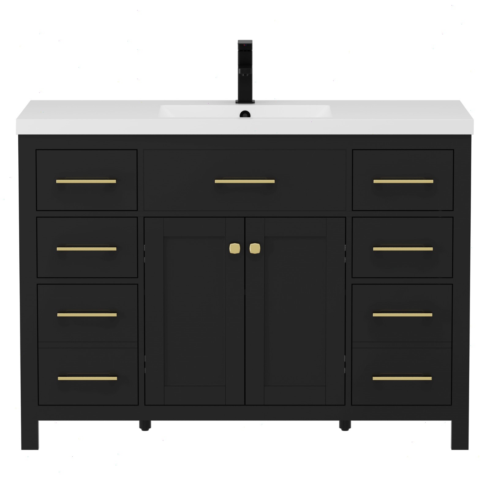 48" Freestanding Single Sink Bathroom Vanity With Resin Top gallery