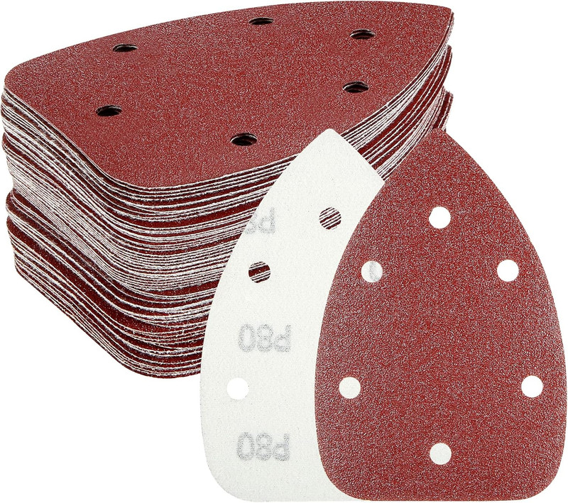 60PCS Triangular Sander Sandpaper, HYCHIKA Detail Sander Sandpaper Assorted 60/8 gallery