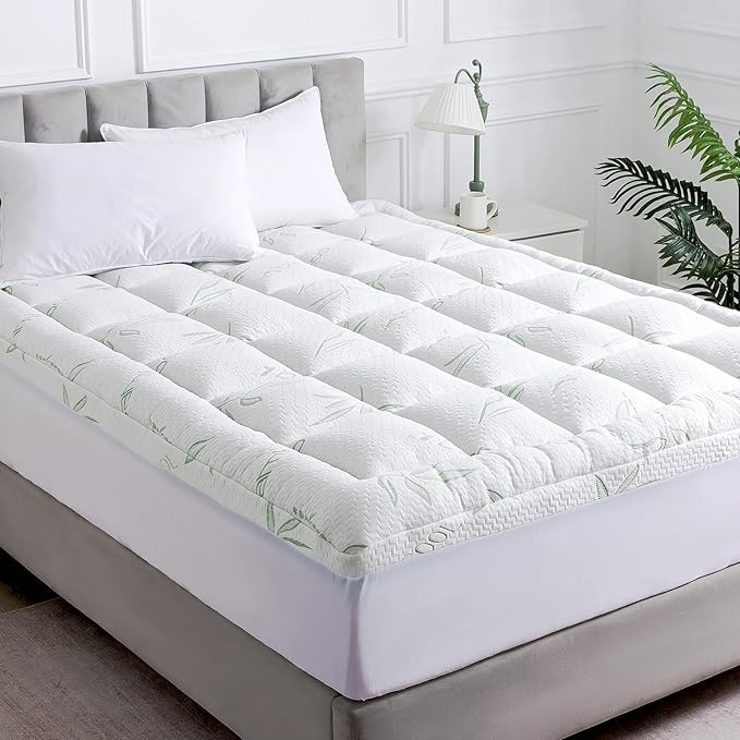 WhatsBedding Full Mattress Topper,Soft Pillow Top Mattress Topper, 8-21inch, Ful gallery