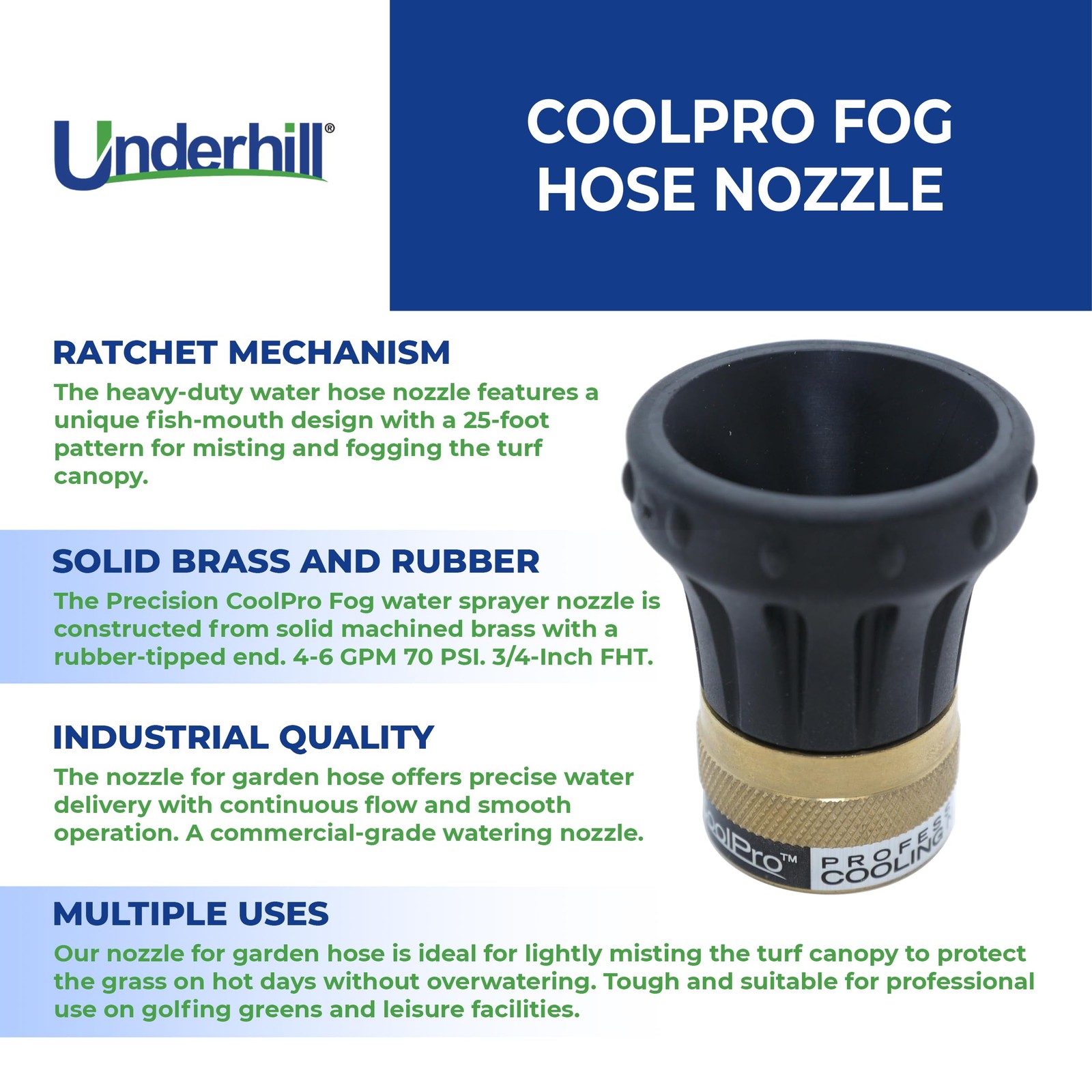 Precision CoolPro Fog Garden Water Hose Nozzle Mister 4-6 GPM 70 PSI, 3/4-Inch F gallery