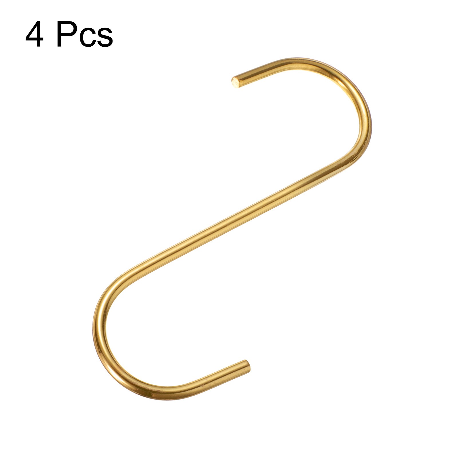 4pcs Long S Hooks 4 Inch S Shaped Hanging Hooks for Hanging Plant Gold gallery