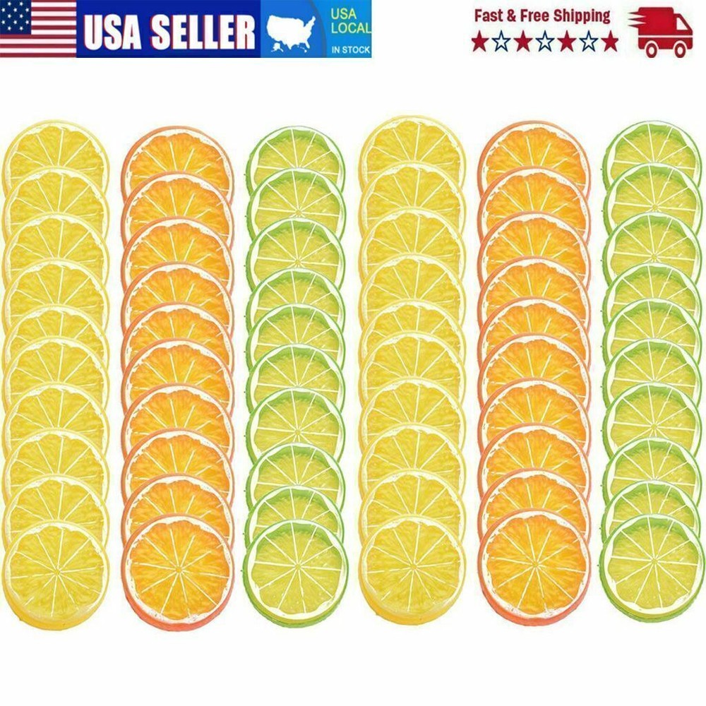10-30X Artificial Fake Lemon Slice Fruit Simulation Fake Lemon Slices Home Decor