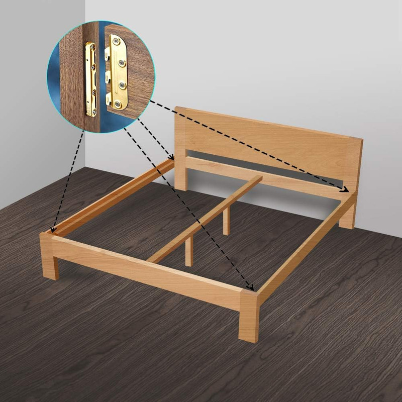 Surface Mounted Bed Rail Brackets-Bed Frame Hardware for Wood Bed Frame Headboar gallery