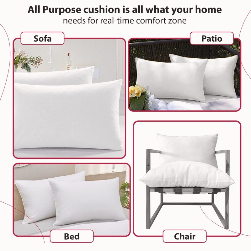 Pack of 4 Throw Pillows Insert Ultra Soft Bed & Couch Sofa Decorative Pillows gallery