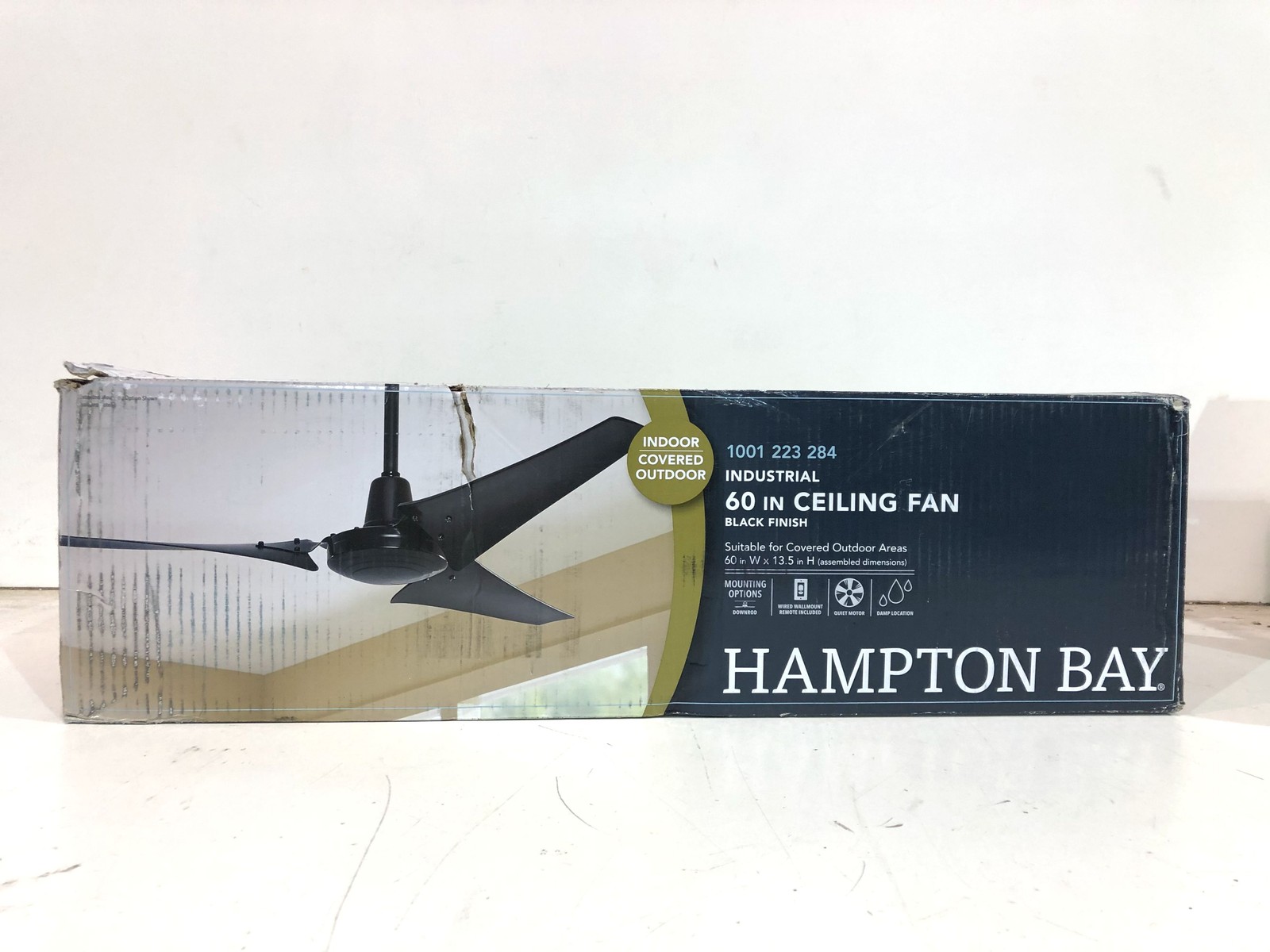Hampton Bay 60 in. Black Indoor/Covered Outdoor Industrial Ceiling Fan SEALED gallery
