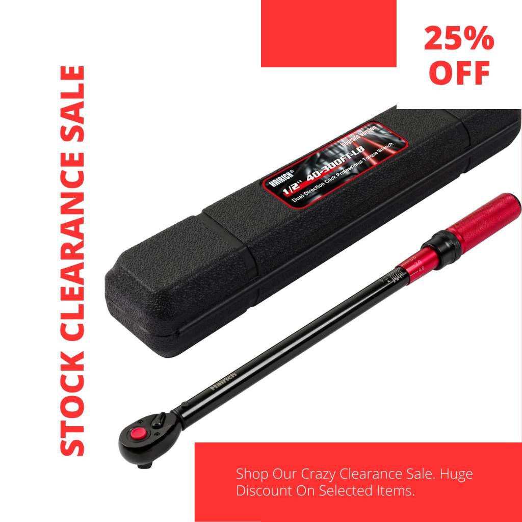 1/2" Drive Click Torque Wrench 40-300 ft-lb Dual Direction ±3% 72 Tooth gallery