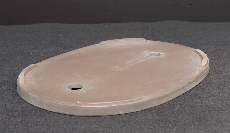 Bonsai Tree Pot KINKA Shallow Oval Unglazed Width 33.7cm / 13.27 in. gallery