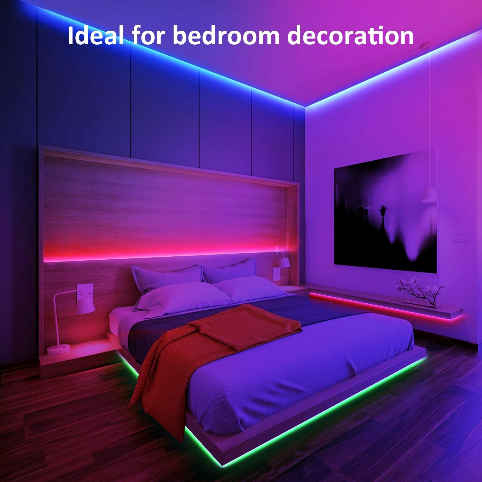   EEEkit 16.4ft 300 LED 3528SMD LED Strip Lights, Multi-Color Changing LED Rope gallery