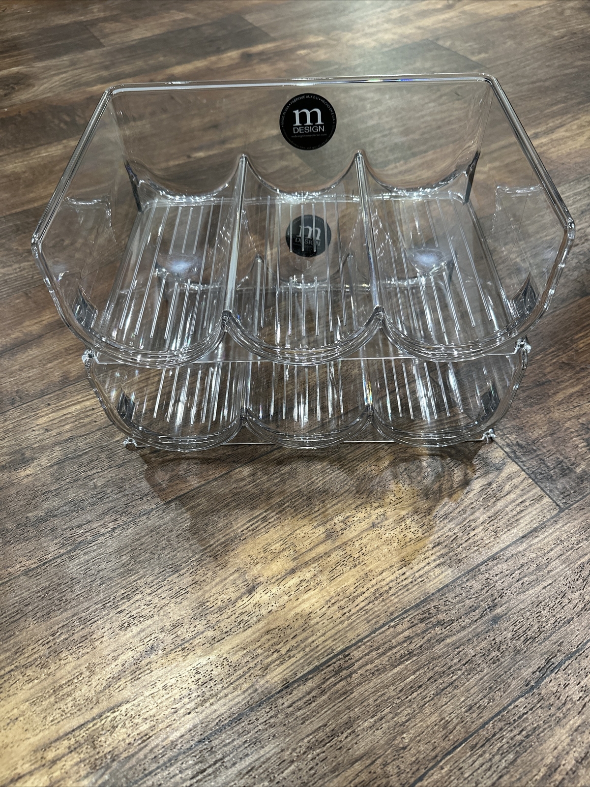 Water Bottle Storage Organizer Clear mDesign Holds 6 Bottles gallery